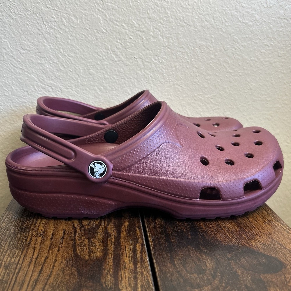 Crocs Classic Clogs Maroon Burgundy Unisex Size XL Men's 10/11 Women's 12/14 - Picture 5 of 10